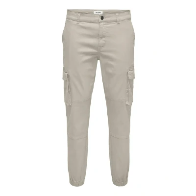 Bild av Only &amp; Sons Carter LIFE CUFF NOOS Cargobyxor, Storlek: 34x32, Hellgrau