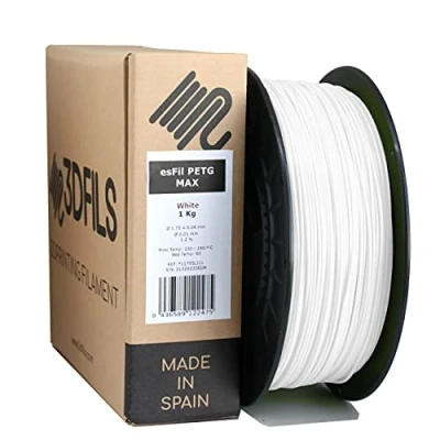 Bild av 3DFILS Vit PETG filament för 3D utskrift (1,75 mm/1 kg, vit)