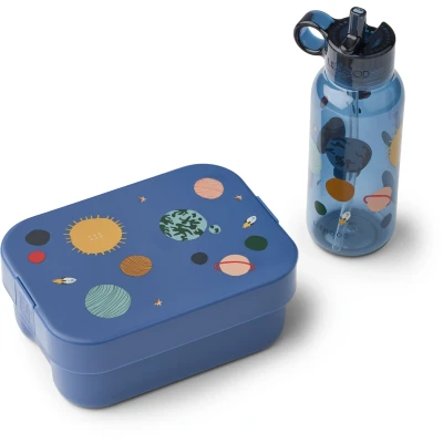 Bild av Liewood Chelsey Vattenflaska + Matlåda Universe (Classic Navy)