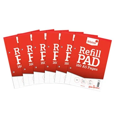 Bild av Silvine SV41642 A5 Refill Feint Pad,Vit (6 pack)
