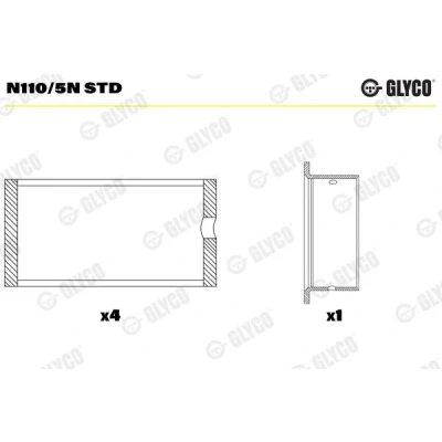 Bild av Kamaxellager GLYCO N110/5N STD