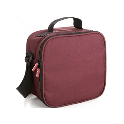Bild av Tatay Urban Food Casual isolerad lunchväska, 3 L kapacitet, 4 matförvaringsbehållare i plast (2 x 0,5 L, 2 0,2 L) BPA fri, vinröd. Mått 22,5 10 22 cm