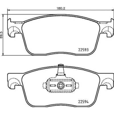 Bild av HELLA 8DB 355 031 541 Jeu de plaquettes frein non préparé pour indicateur d&#039;usure CITROËN: Jumpy III Van, Spacetourer, C4 Spacetourer