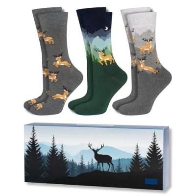 Bild av soxo Adventure Herrstrumpor I Presentförpackning Bomullsstrumpor Set Premium 40 45 3 Par