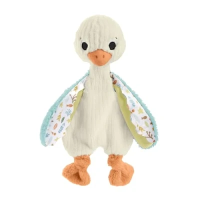 Bild av Fisher Price sensorisk leksak för baby, Snuggle Up Goose, mjuk med pinglor nyfödda, tål maskintvätt, HRB16