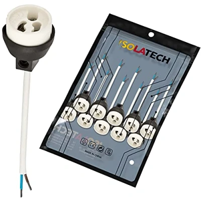 Bild av ISOLATECH GU10 brandskydd keramiska socklar VDE RoHS 230 250 Volt 2A max.100W 0,75mm 2 kablar LED Halogen (här: 10 st)