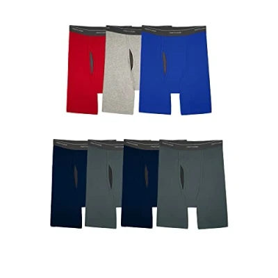 Bild av Fruit of the Loom Coolzone boxershorts för män (blandade färger) (paket med 7), Långt ben 7 pack blandade färger, XL