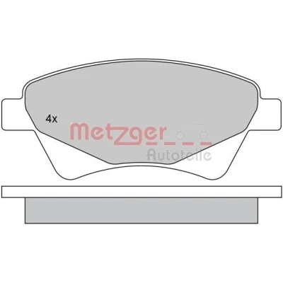 Bild av METZGER 1170255 Jeu de plaquettes frein Essieu avant contact signal d&#039;usure exclu avec vis d&#039;étrier frein, tôle anti bruit