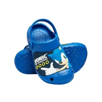Bild av Sonic The Hedgehog Pojkars Träskor Skor Pojkar och Mules Sommarsandaler Officiell Merchandise Blå 33