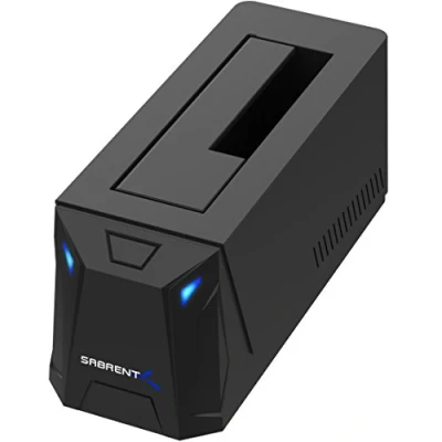 Bild av Sabren dockningsstation för hårddisk, SSD HDD 2,5 tum 3,5 SATA fodral docka, externt hölje + strömadapter, supersnabb dataöverföring, LED indikator, verktygsfri, USB kabel ingår (EC UBLB)