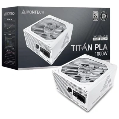 Bild av Montech TITAN PLA 1000W Strömförsörjning 1000 Watt 135 mm ATX 3.1 80 Plus Platinum certificate