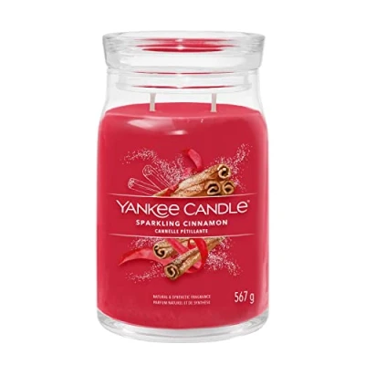 Bild av Yankee Candle Signature doftljus Mousserande kanel stort burkljus med dubbla vekar Sojavaxblandning långt brinnande ljus perfekta gåvor för kvinnor