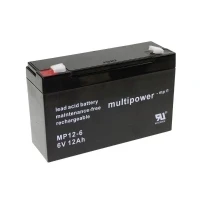 Bild av multipower PB 6 12 6,35 MP12 Blybatteri V Ah Blyfilt (B x H D) 151 99 50 mm Plattkontakt Underhållsfritt, låg självurladdning