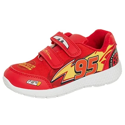 Bild av Disney Bilar pojkar träningsskor barn blixt McQueen sportskor lättfästa sneakers skridskopumpar, Röd, 11 UK Child
