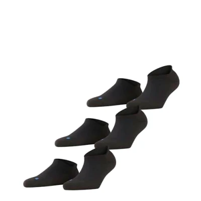 Bild av Falke, unisex, Cool Kick sneakers, 3 pack, sneakerstrumpor, ventilerande, snabbtorkande material, lätt stoppning, plyschsula, kylande, platt söm på fotspets, sportig, enfärgad, multipack, par, Svart