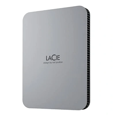 Bild av LaCie Mobile Drive Moon, 1TB extern hårddisk Bärbar hårddisk, Silver, USB C 3.2, för PC och Mac, återvunnen efter konsument, med Adobe All Apps Plan and 3 years Rescue Services (STLP1000400)