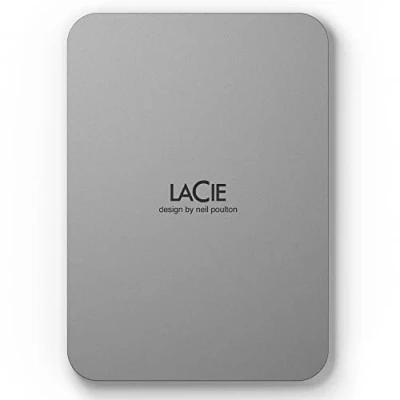 Bild av LaCie Mobile Drive Moon, 2TB extern hårddisk Bärbar hårddisk, Silver, USB C 3.2, för PC och Mac, återvunnen efter konsument, med Adobe All Apps Plan and 3 years Rescue Services (STLP2000400)