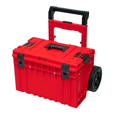 Bild av Qbrick System One Cart 2.0 Ultra HD verktygslåda rullbar av plast på hjul med klämlås rullande verkstad röd 64,1 x 48,5 66 cm