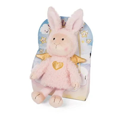 Bild av NICI Mjukdjurs Skyddsängelkanin La Bunnie 30 cm i presentförpackning Mjuk kaninleksak för flickor, pojkar och bebisar Fluffigt gosedjur att gosa, leka present Plyschdjur, Rosa/Guld