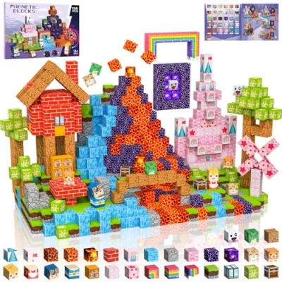 Bild av Crifeton Magnetiska Byggklossar 150 PCS 2CM Magnetic Blocks, 3+ STEM Montessori sensoriska leksaker för 3 4 5 6 7 8 9 10 11 12 år gamla pojkar och flickor Födelsedagspresenter