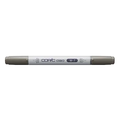 Bild av COPIC Ciao märkpenna typ W 7, varm grå nr. mångsidig layoutmarkör, med en medelbred och penselspets
