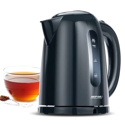 Bild av MPM MCZ 85/G1 Bouilloire électrique sans fil. 1,7 litres, base 360, filtre anti calcaire amovible, 2200w, noir