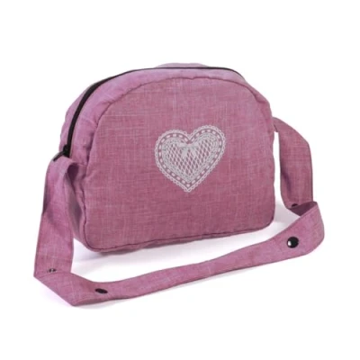 Bild av Bayer Chic 2000 853 62 skötväska för dockor, dockblöjväska, docktillbehör, dockväska, jeans rosa
