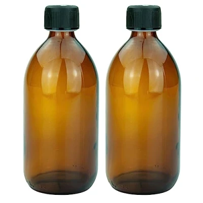 Bild av mikken 2 bruna glasflaskor 500 ml med skruvlock