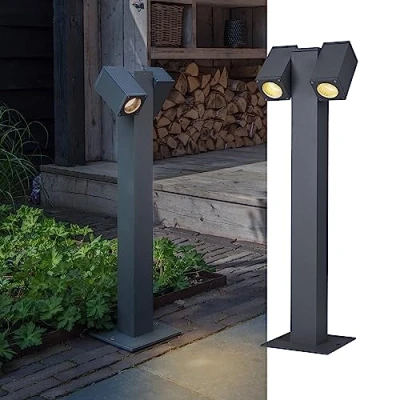 Bild av SLV Utomhuslampa THEO PATHLIGHT Design utomhusgolvlampa, snygg utomhusbelysning utomhus väglampa, pollerlampa, vägbelysning, trädgårdslampa, trädgårdsbelysning 2 x GU10 QPAR51, max. 7 W