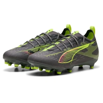Bild av PUMA Ultra 5 PRO FG JR fotbollssko, Matt åldrad silver gul alert Sun Struck, 2 UK, solslag, 34.5 EU