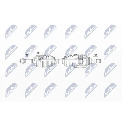 Bild av NTY NPW TY 058 Arbre de transmission Essieu avant gauche 635 TOYOTA: Corolla IX 3/5 portes, Verso