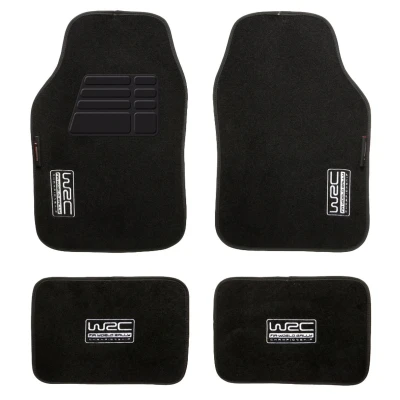 Bild av WRC 007434 Ensemble de tapis sol Textile avant et arrière 4 noir Adaptation universelle