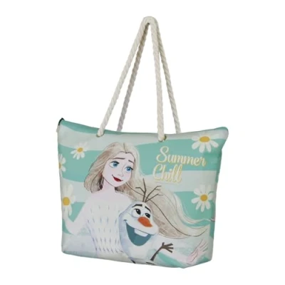 Bild av Disney Frozen 2 Chill Soleil strandväska, blå, 52 x 37 cm, Blå Frost 2, En storlek, strandväska