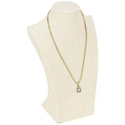 Bild av Belle Vous Halsband Uppvisningsbyst 11,3 x 10,2 30 cm Linne Smyckeshållare Mannekäng Ställ Organisatör för Hängande Halsband, Hängen, Kedjor &amp;