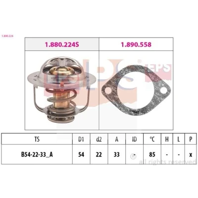 Bild av EPS 1.880.224 Thermostat d&#039;eau 85 54 Made in Italy OE Equivalent avec joint d&#039;étanchéite OPEL: Corsa B 3/5 portes, Astra F Berline, CC