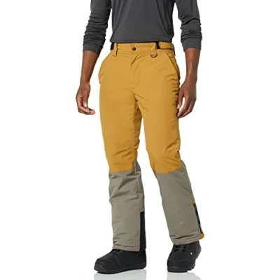 Bild av Amazon Essentials vattentäta isolerade snöbyxor för män, brun senapsgul färgblock, X Large