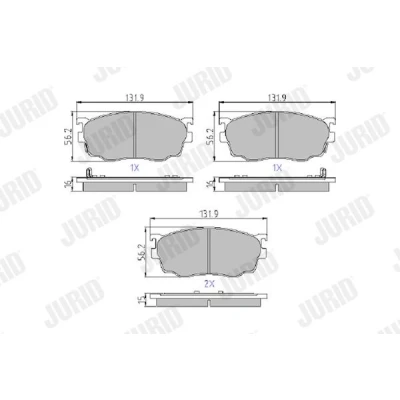 Bild av JURID 572444J Jeu de plaquettes frein avec indicateur d&#039;usure sans accessoires MAZDA: 323 F 6, Premacy, 626 V 5 portes
