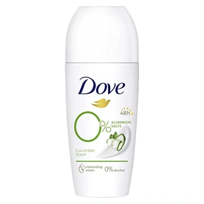 Bild av Dove deodorant Roll on gurkdoft 0% utan aluminiumsalter med 1/4 närande kräm och 48 timmars skydd 50 ml 1 st