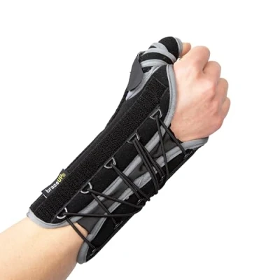 Bild av BraceUP Quick Wrap handled och tumstöd handledsstöd med för tumspika, dequervains tendinit tumstabilisator (höger hand)