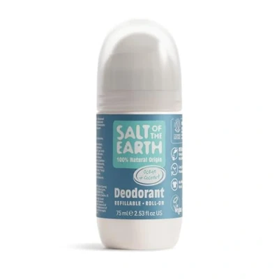 Bild av Natural Deodorant Roll On by Salt of the Earth, Ocean &amp; Coconut Refillable, Vegan, Long Lasting Protection, Leaping Bunny Approved, Made in UK 75ml