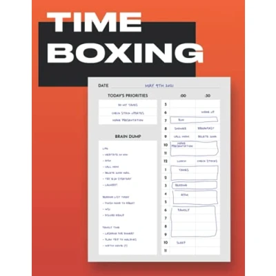 Bild av Daily Timeboxing Planner: Scrum, Time Block Journal, Productivity, To Do List, Management (100 Days, A4)