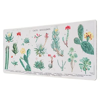 Bild av Grupo Erik Botanical Cacti XXL Mouse Mat Desk Pad 31.5&quot; x 13.78&quot; Non Slip Rubber Base Pad, Gaming Keyboard Cute Gifts