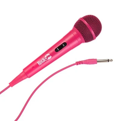 Bild av Rockjam Karaoke mikrofon med en enkelriktad dynamisk tre meter sladd rosa
