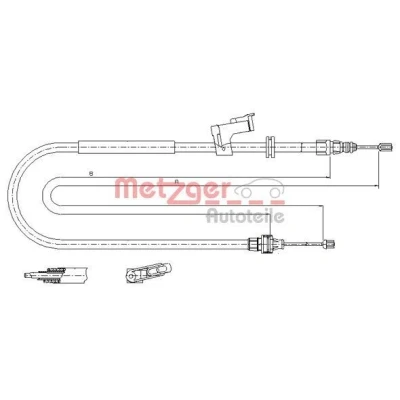Bild av METZGER 11.5495 Câble De Frein arrière droite 2067/1854 COFLE FORD: S Max Mk1, Galaxy Mk2 MPV