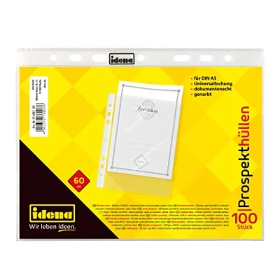 Bild av Idena 376007 Broschyrfodral DIN A5 format, 60 µ, kornig, 100 stycken