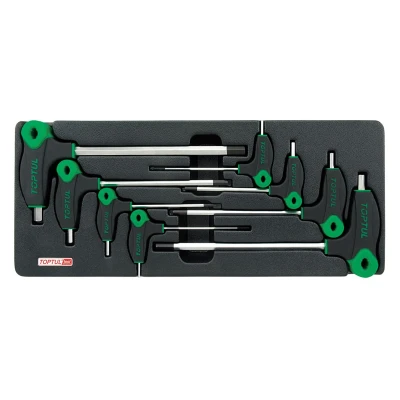 Bild av TOPTUL GAAT0814 Kit de tournevis 8 Matière plastique hexagonale 2, 2.5, 3, 4, 5, 6, 8, 10 Module d&#039;outil (mousse calage PU)