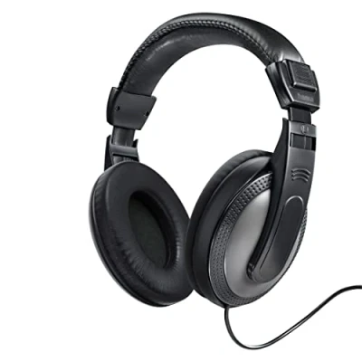 Bild av Hama Audio Shell hörlurar (Over Ear stereohörlurar, 20 Hz kHz, 32 ohm, 113 DB/MW, 3,52 mm hanuttag, 6,35 hankontakt adapter ingår, extra lång kabel 2 m) svart