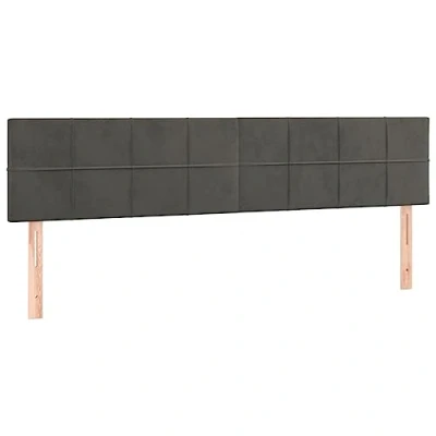 Bild av vidaXL Sänggavel LED mörkgrå 180x5x78/88 cm sammet