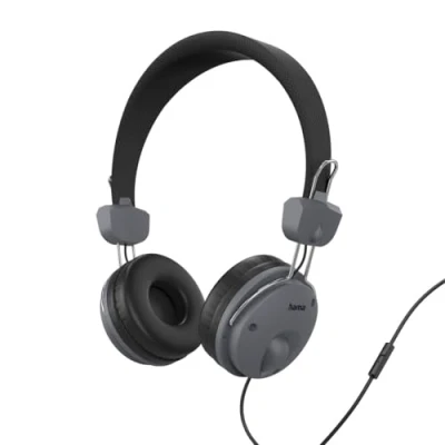Bild av Hama Roligt trådbundet headset (1,2 m, ensidigt över ear headset, inbyggd mikrofon på hörlurar, handsfree, 3,52 mm för smartphone surfplatta PC) svart
