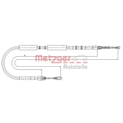 Bild av METZGER 10.7536 Câble De Frein arrière droite 2005/1843 à disque COFLE AUDI: A4 B6 Berline, Avant, B7 Avant